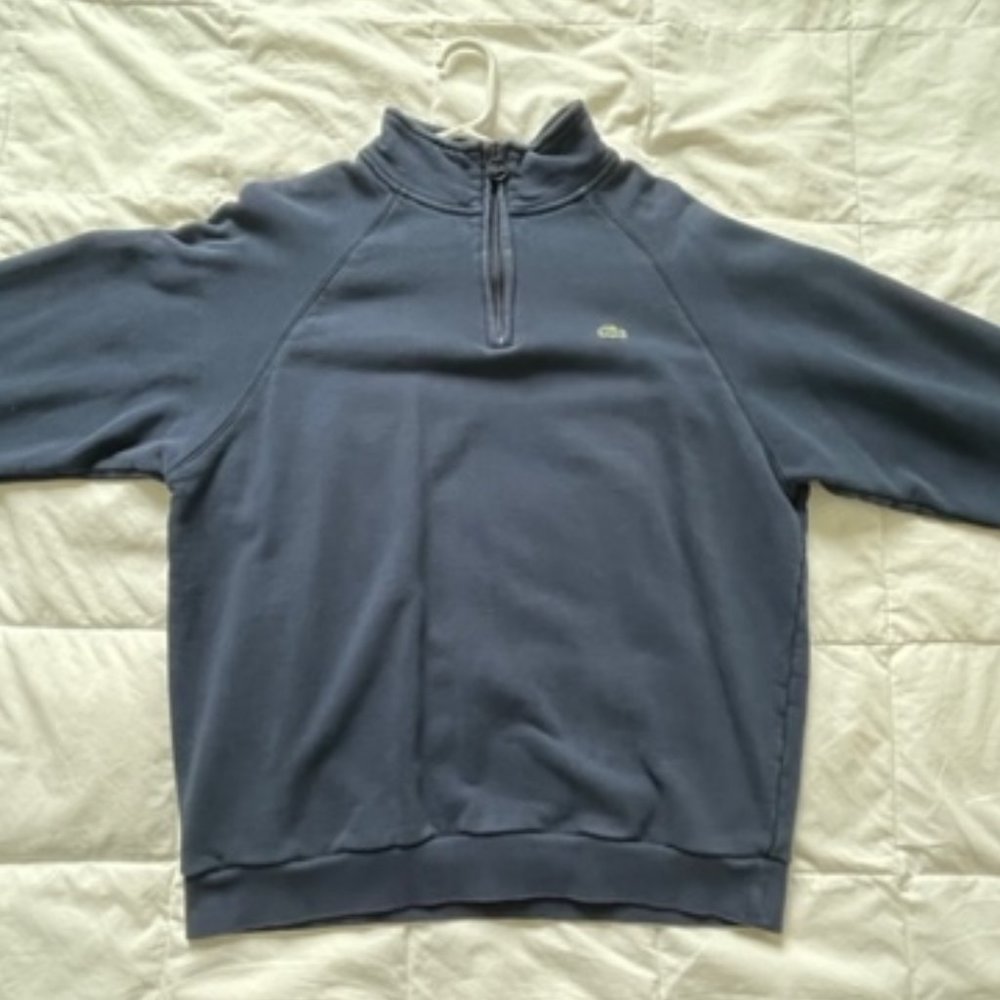 Lacoste Navy Blue Quarter-Zip Pullover